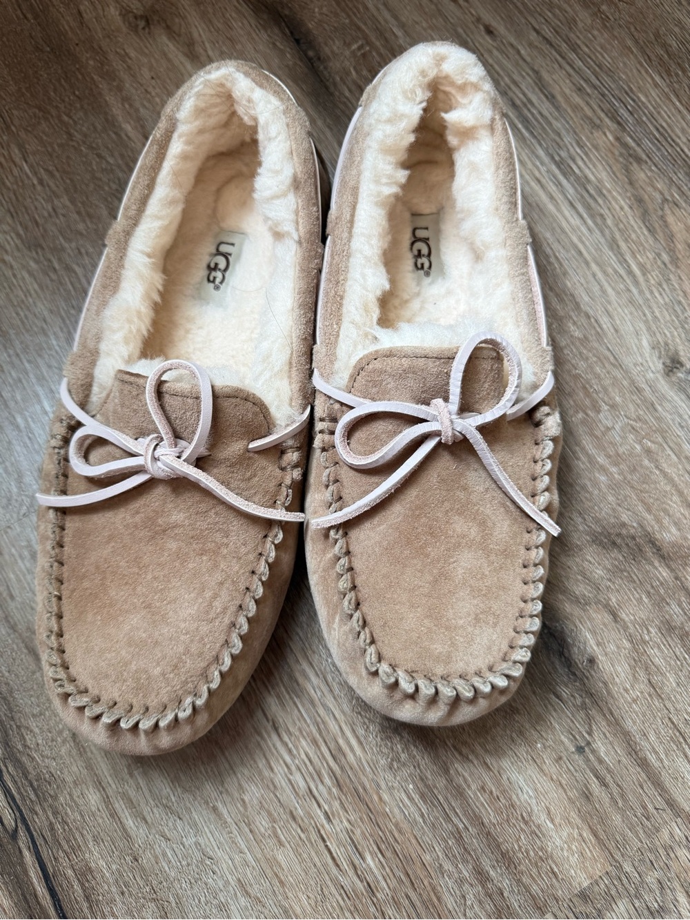 UGG Women's Chestnut Suede Bella 2 Shearling Moccasin Slippers